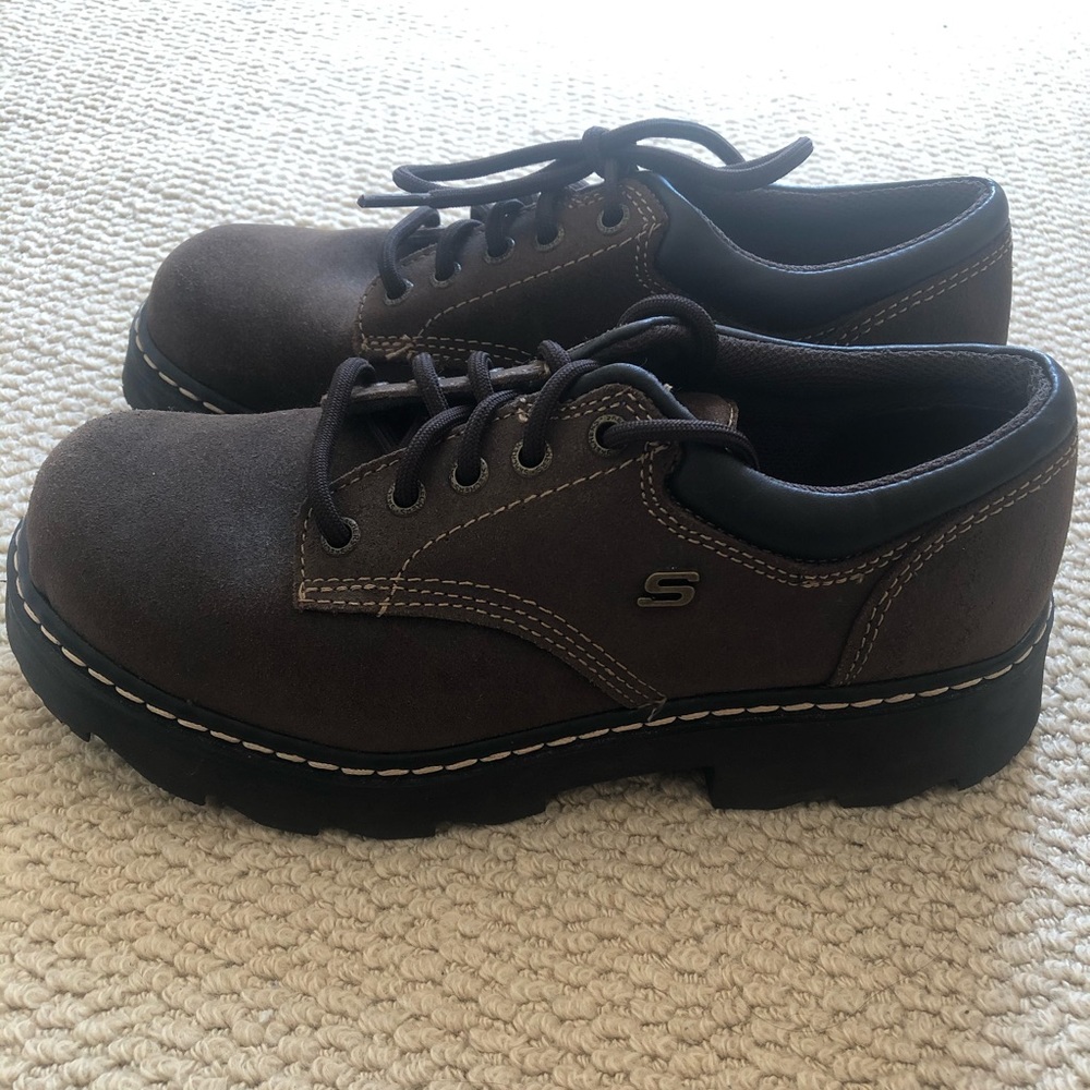Dark Brown Suede Skechers- “Doc Martens”, size 8.5